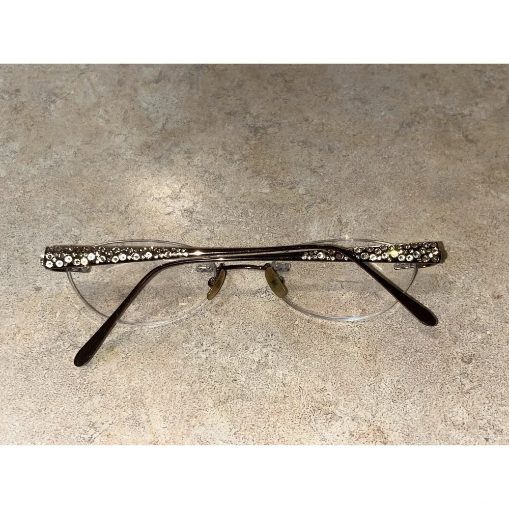 Vera Wang Capella 1 Titanium BR Brown Rimless Oval Womens Eyeglasses 50-18-133‎